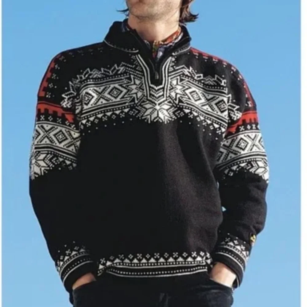 Dale of Norway Anniversary 1/4 Zip Sweater Men's Small Wool Nordic Fair Isle